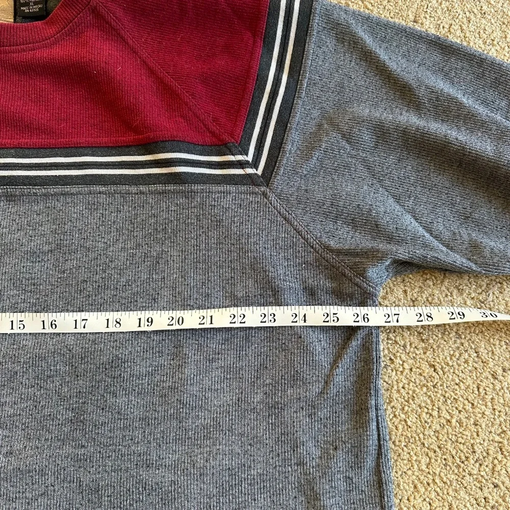 Extreme Gear Men’s Red & Gray Striped Thermal Shirt – Size XL -Vintage Y2K / 90s - Picture 4 of 6